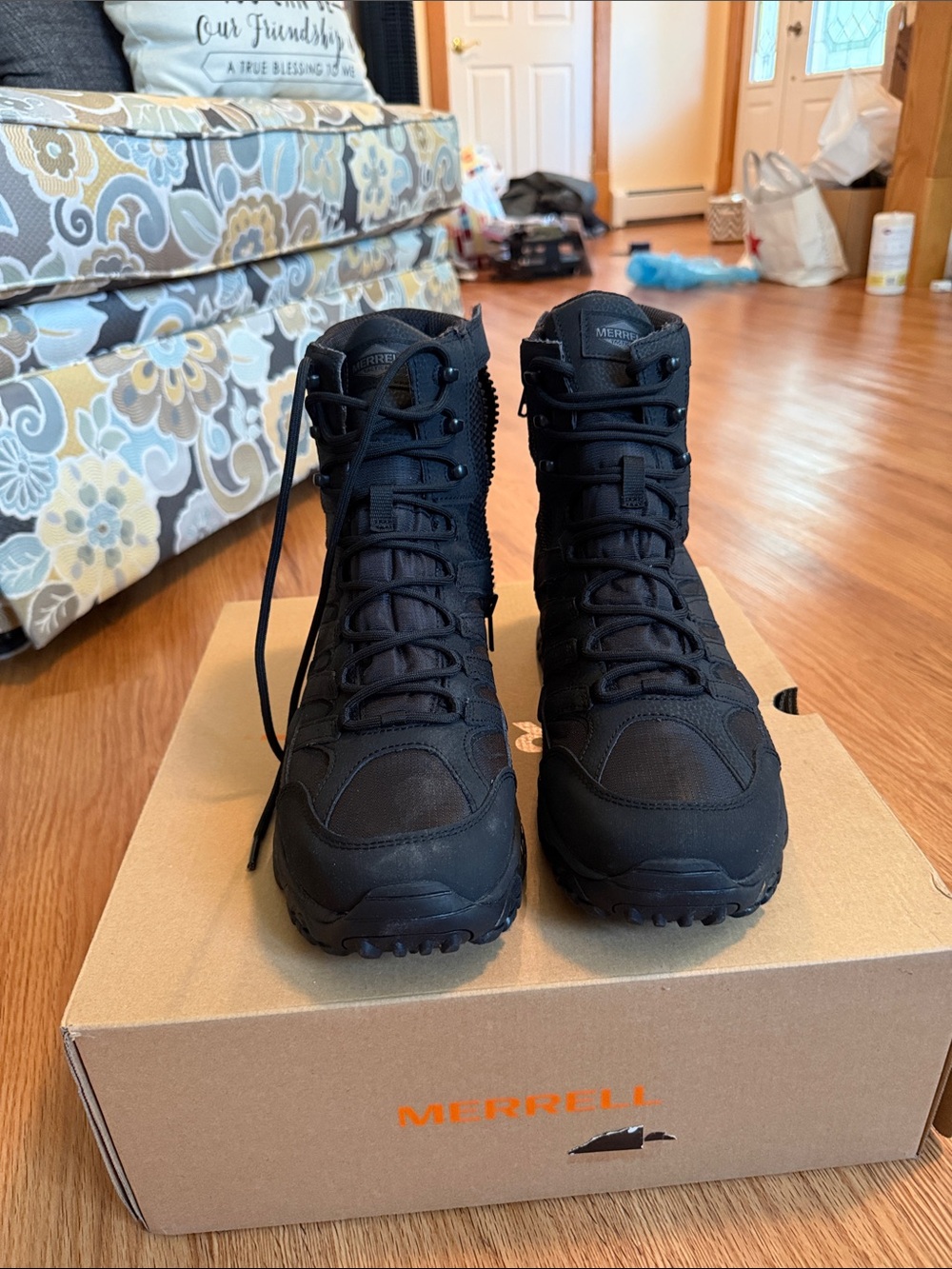 Merrell Men's Black Waterproof Tactical Lace-Up Boots